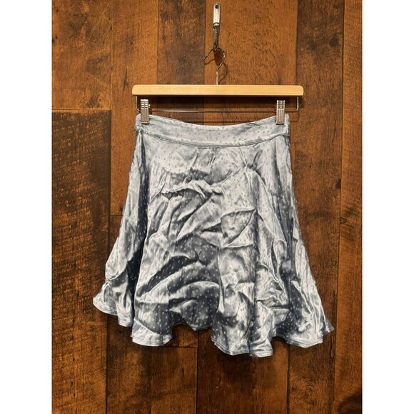 FREE PEOPLE ADULT SATIN LIGHT BLUE MINI SKIRT SIZE 0 EUC - Picture 3 of 9